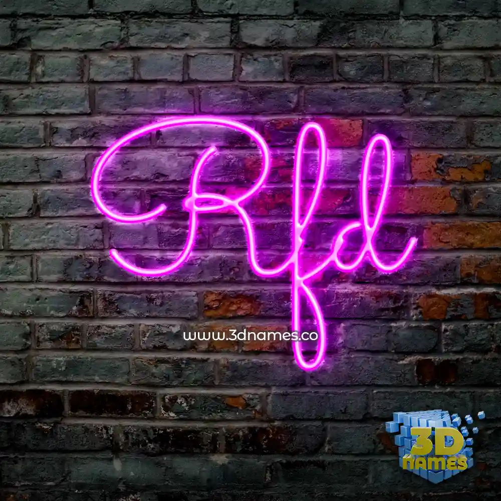 rfd in Pink Neon style - 3D name wallpaper