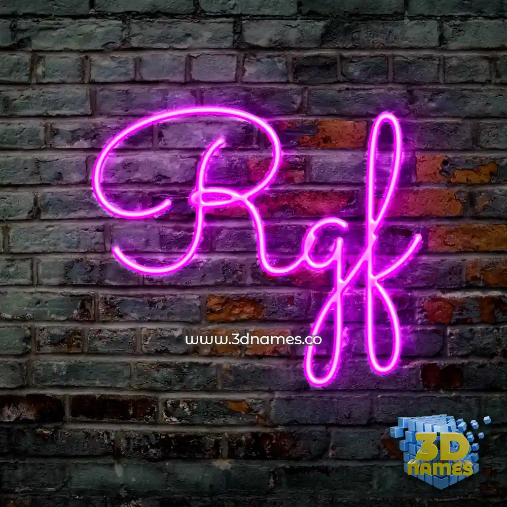 rgf in Pink Neon style - 3D name wallpaper