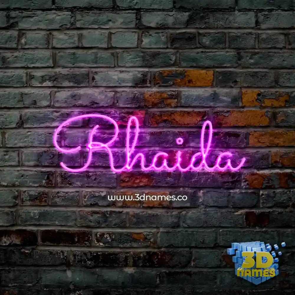 rhaida in Pink Neon style - 3D name wallpaper