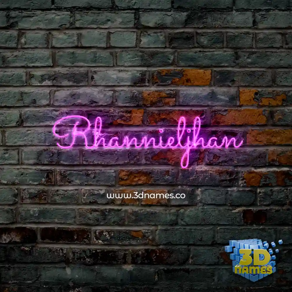 rhannieljhan in Pink Neon style - 3D name wallpaper