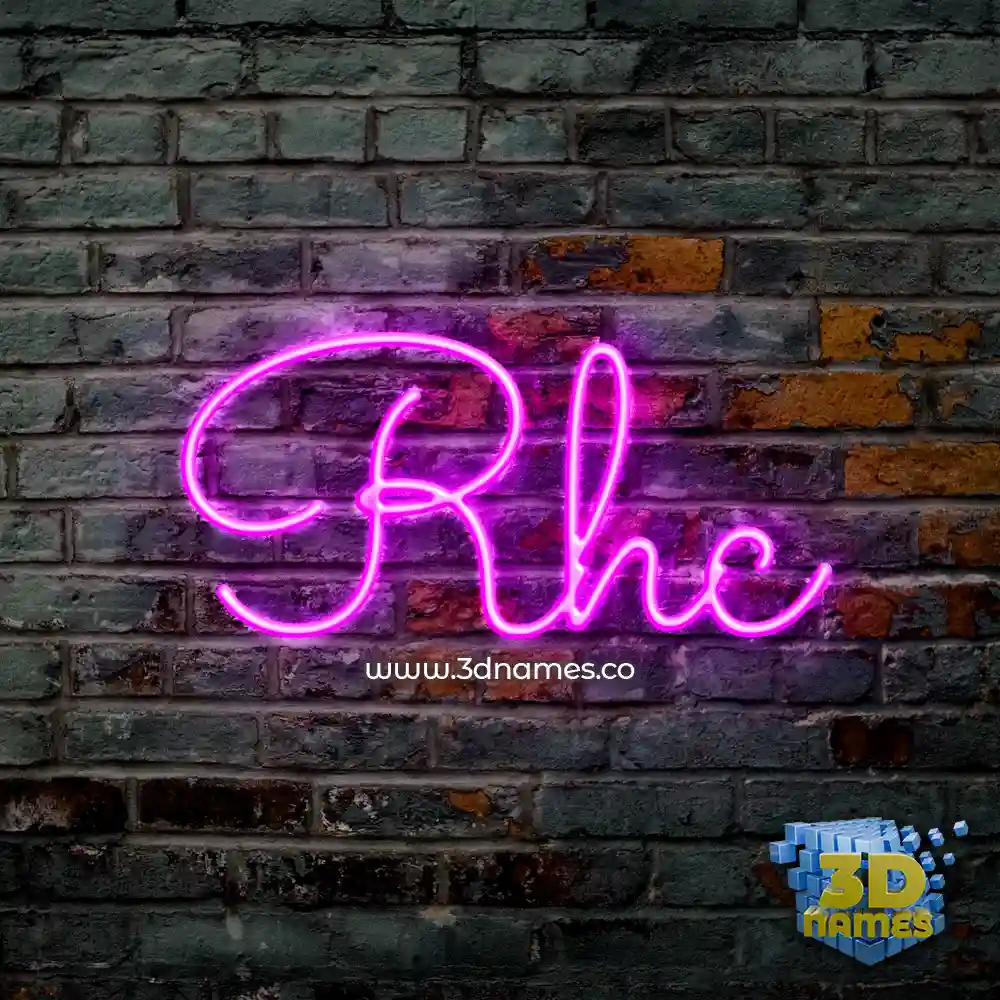 rhc in Pink Neon style - 3D name wallpaper