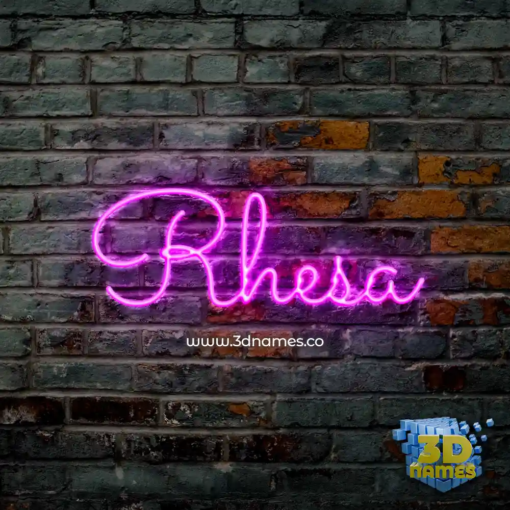 rhesa in Pink Neon style - 3D name wallpaper