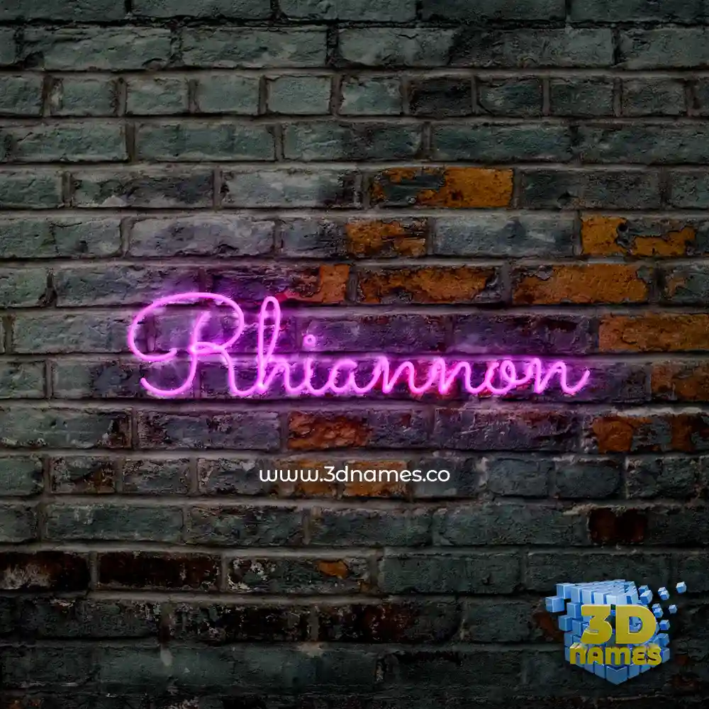 rhiannon in Pink Neon style - 3D name wallpaper