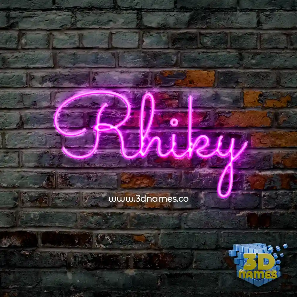 rhiky in Pink Neon style - 3D name wallpaper