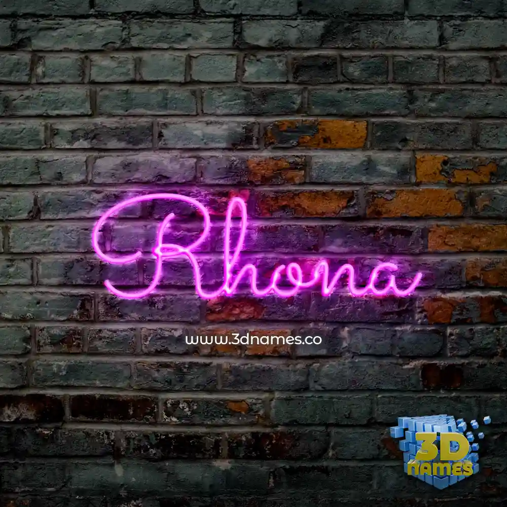 rhona in Pink Neon style - 3D name wallpaper