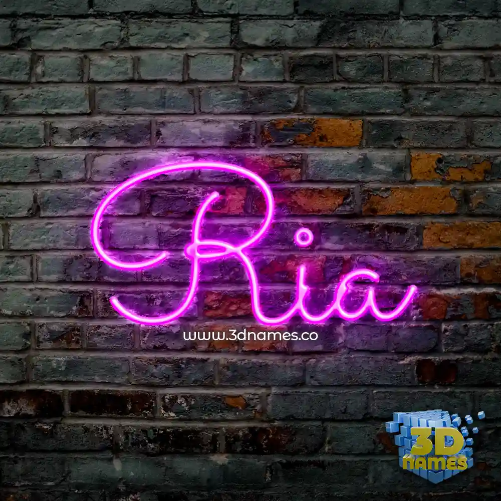 ria in Pink Neon style - 3D name wallpaper