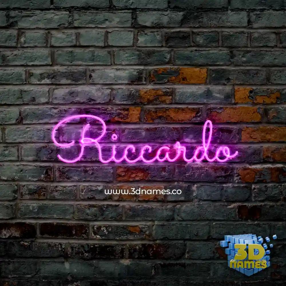 riccardo in Pink Neon style - 3D name wallpaper
