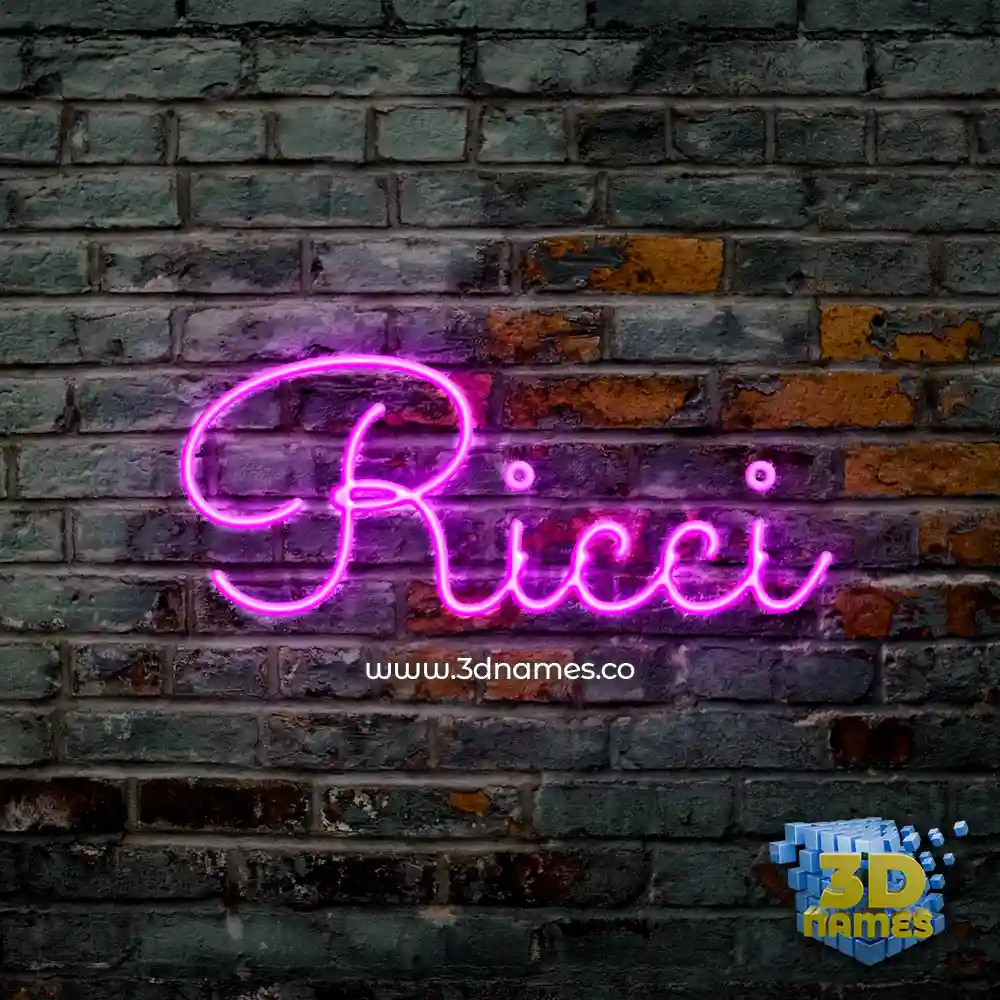 ricci in Pink Neon style - 3D name wallpaper