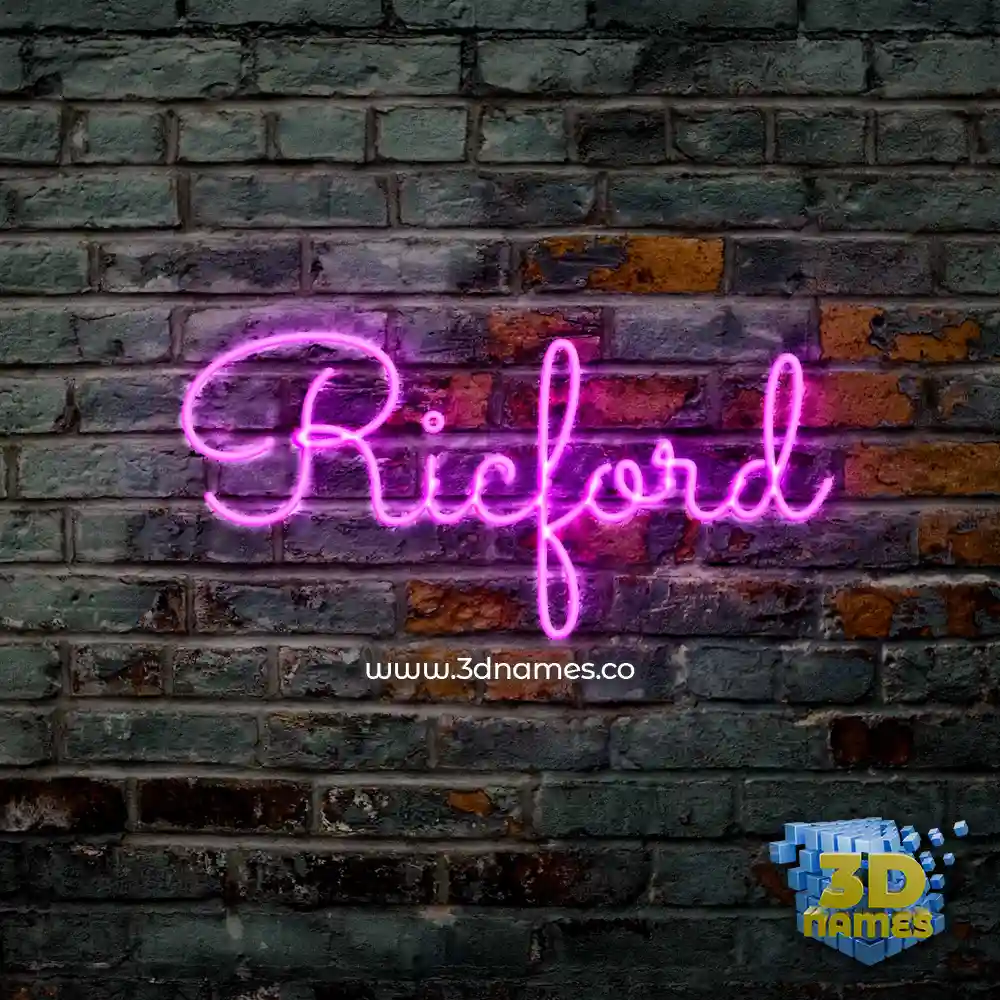 ricford in Pink Neon style - 3D name wallpaper