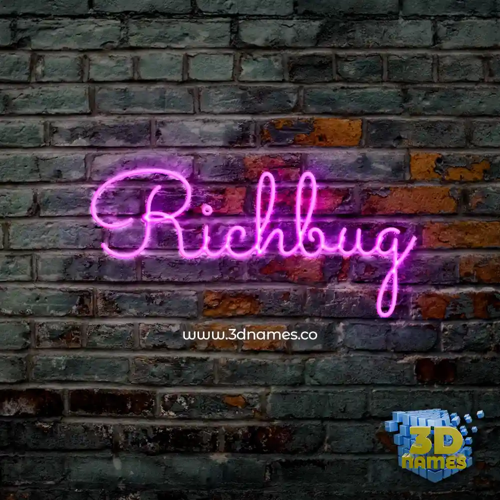 richbug in Pink Neon style - 3D name wallpaper