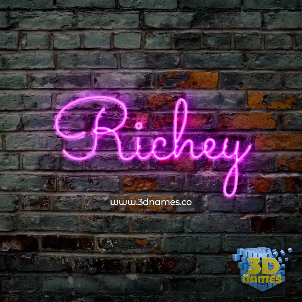 richey in Pink Neon style - 3D name wallpaper