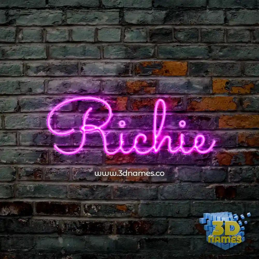richie in Pink Neon style - 3D name wallpaper