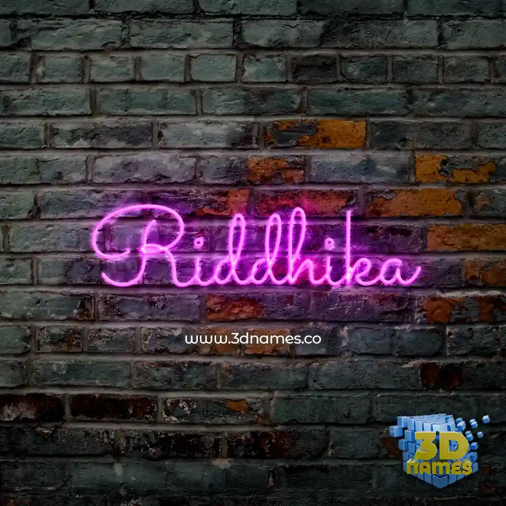 riddhika in Pink Neon style - 3D name wallpaper