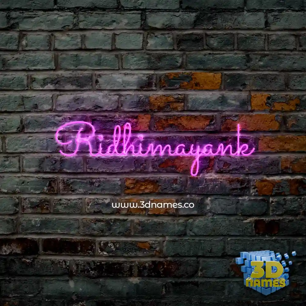 ridhimayank in Pink Neon style - 3D name wallpaper