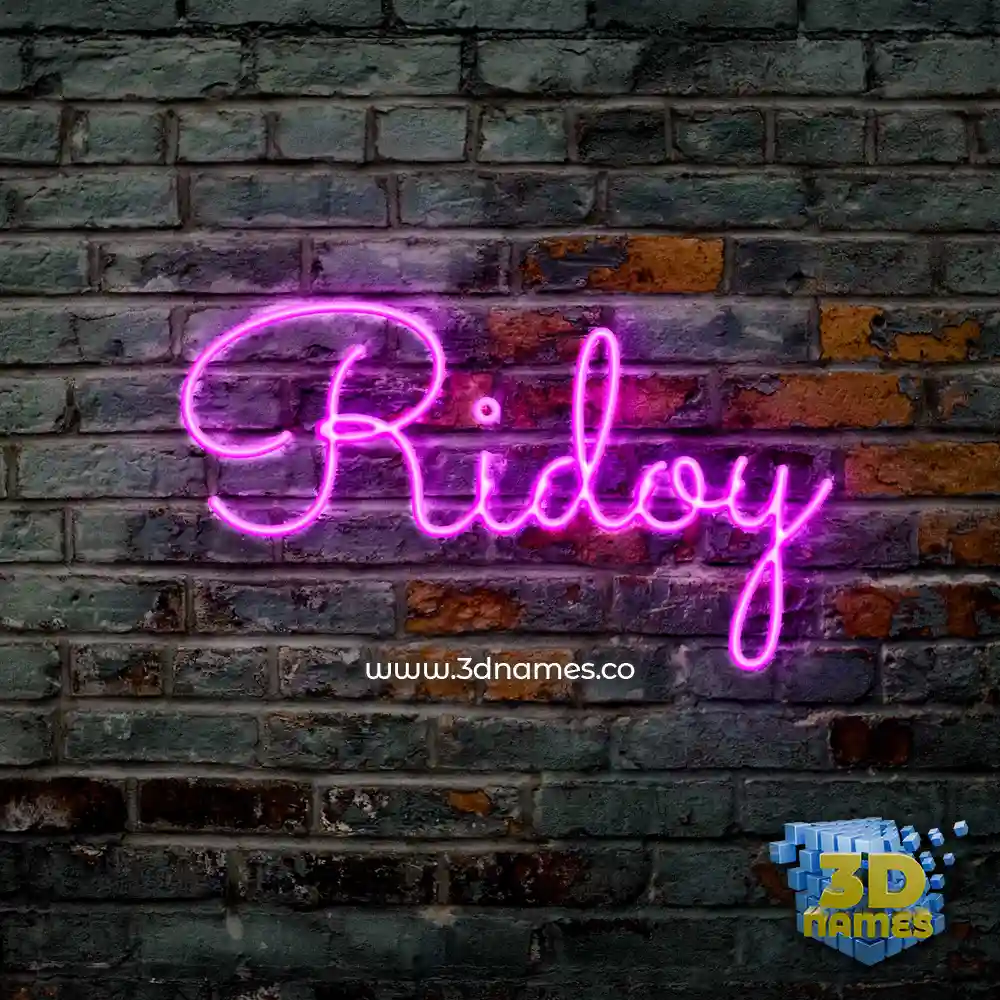 ridoy in Pink Neon style - 3D name wallpaper