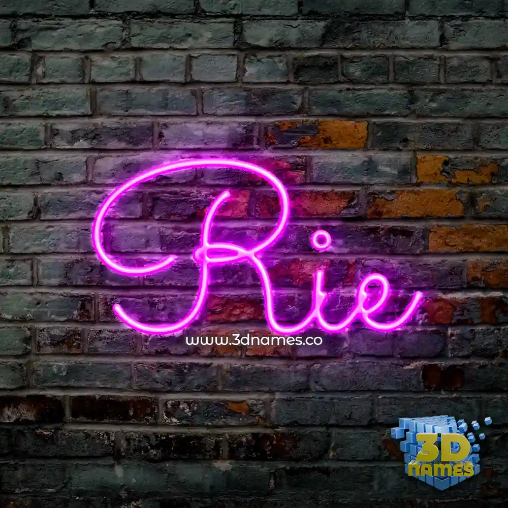 rie in Pink Neon style - 3D name wallpaper