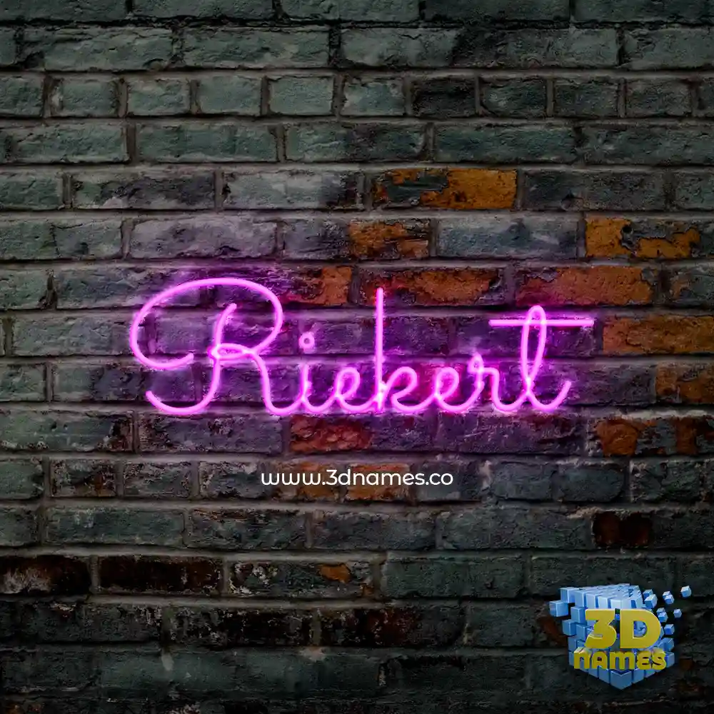 riekert in Pink Neon style - 3D name wallpaper
