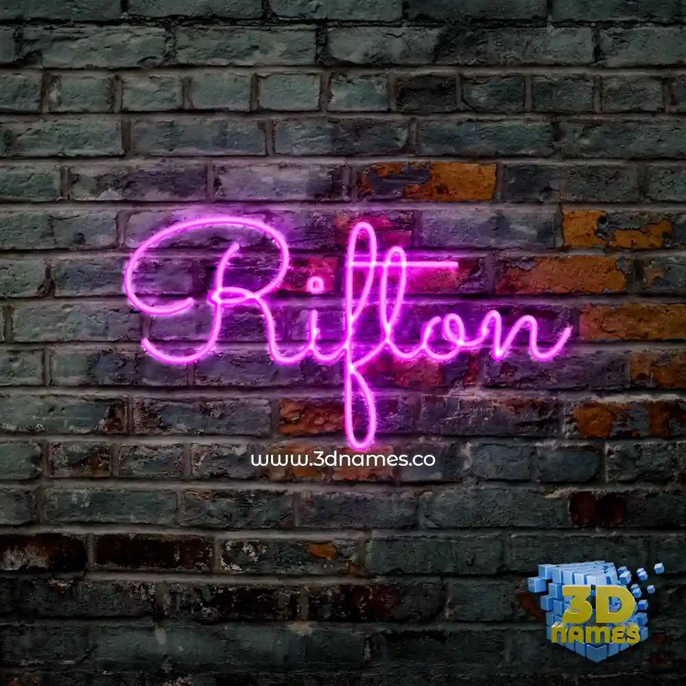 rifton in Pink Neon style - 3D name wallpaper