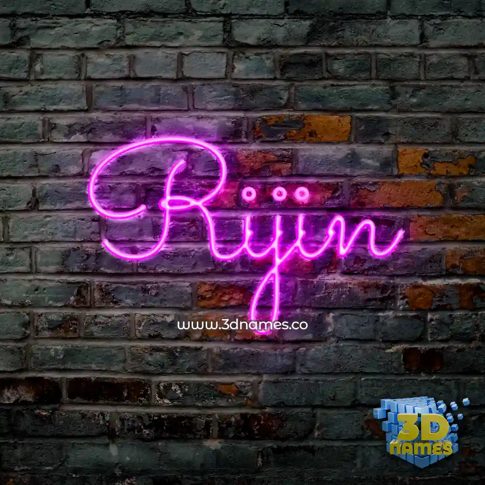 rijin in Pink Neon style - 3D name wallpaper