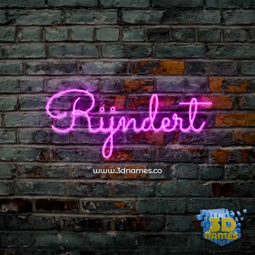 rijndert in Pink Neon style - 3D name wallpaper