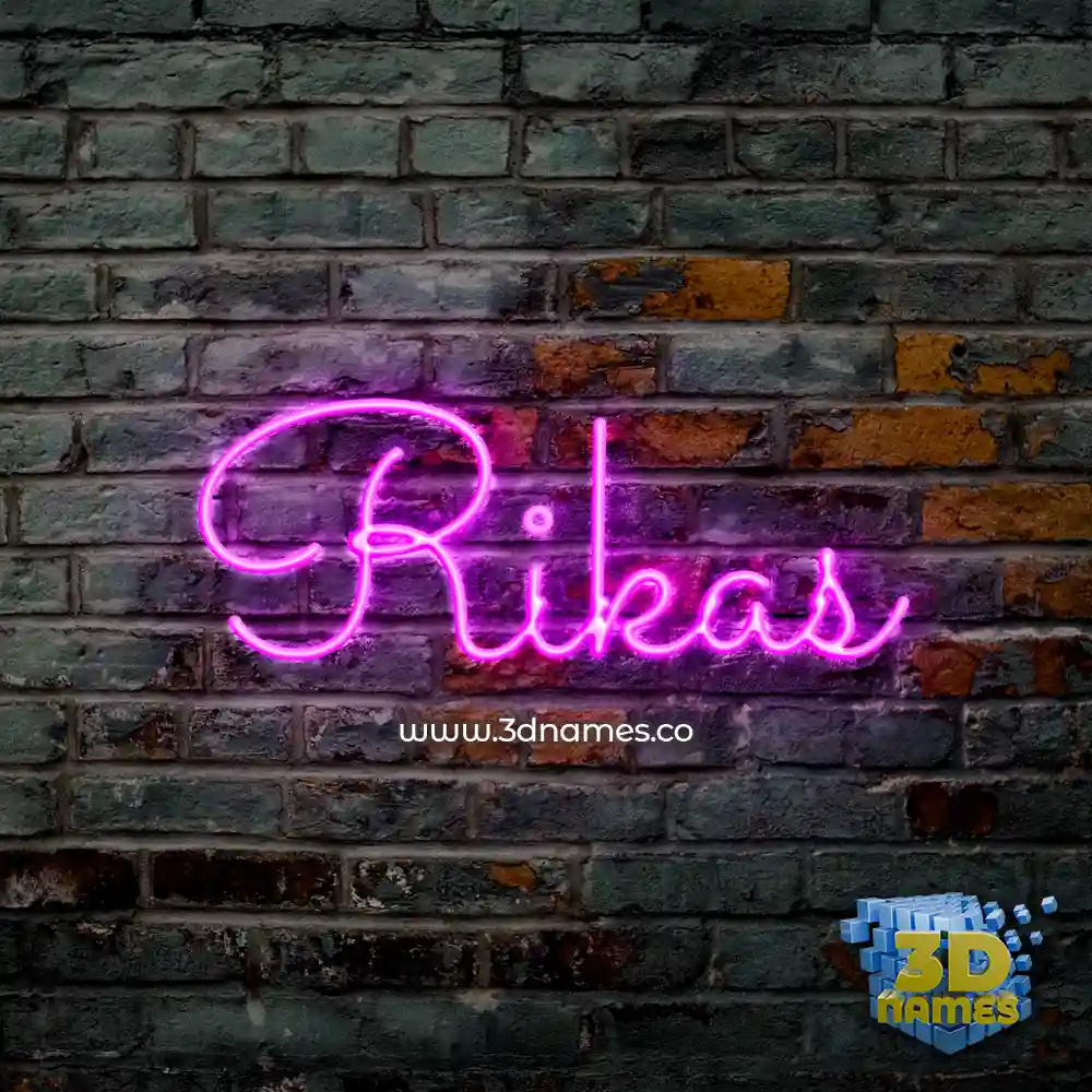 rikas in Pink Neon style - 3D name wallpaper