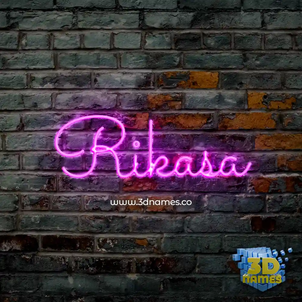 rikasa in Pink Neon style - 3D name wallpaper
