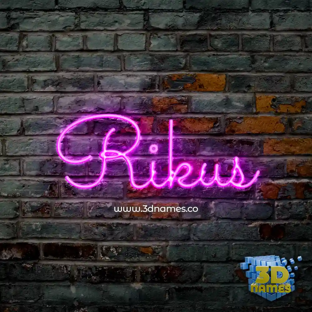 rikus in Pink Neon style - 3D name wallpaper