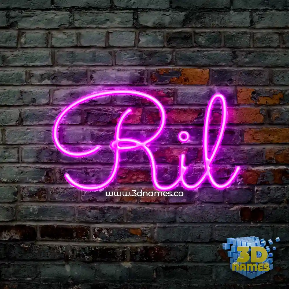 ril in Pink Neon style - 3D name wallpaper