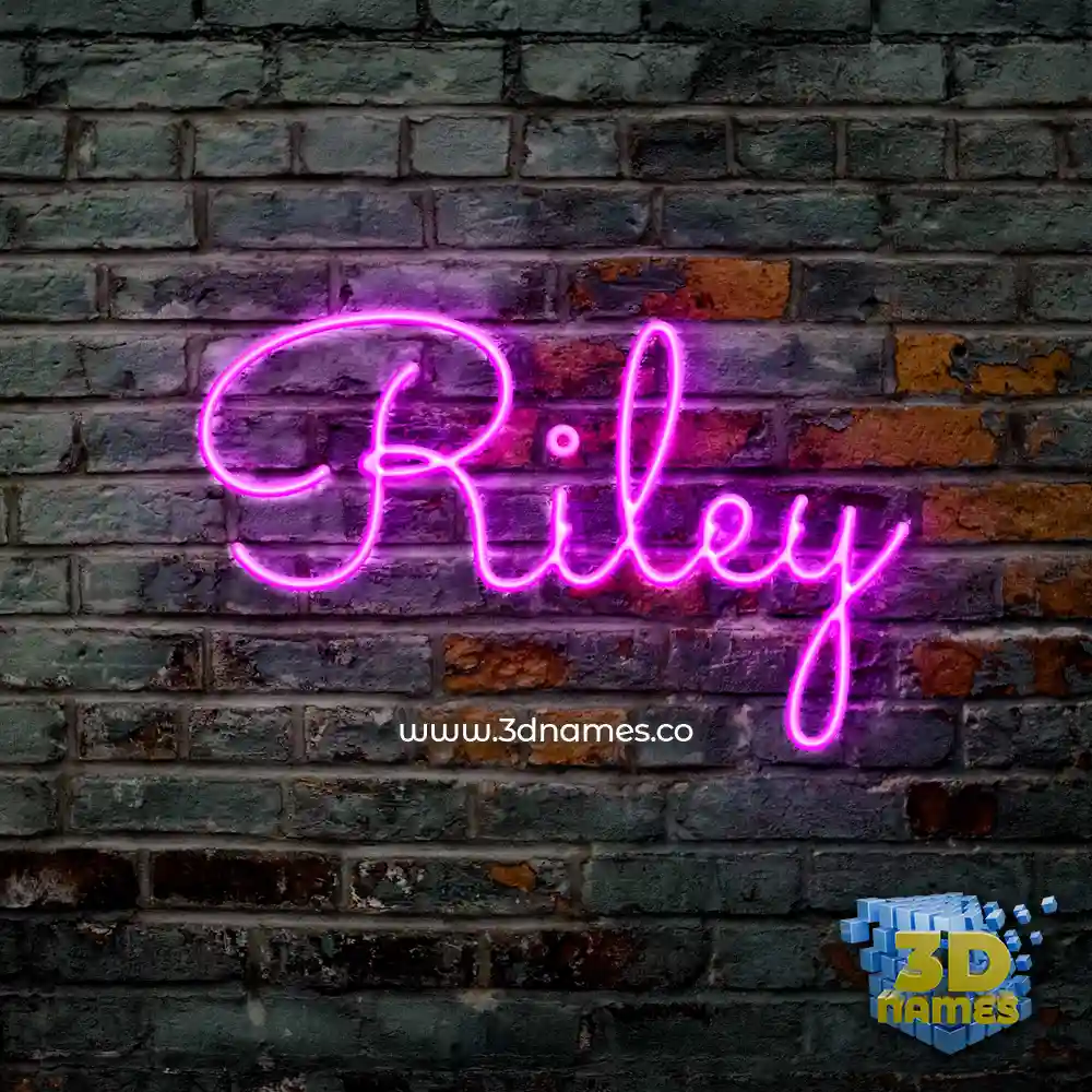 riley in Pink Neon style - 3D name wallpaper