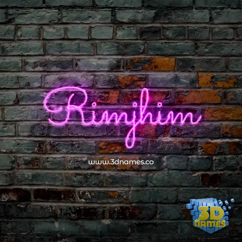 rimjhim in Pink Neon style - 3D name wallpaper
