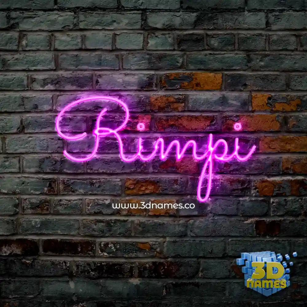 rimpi in Pink Neon style - 3D name wallpaper