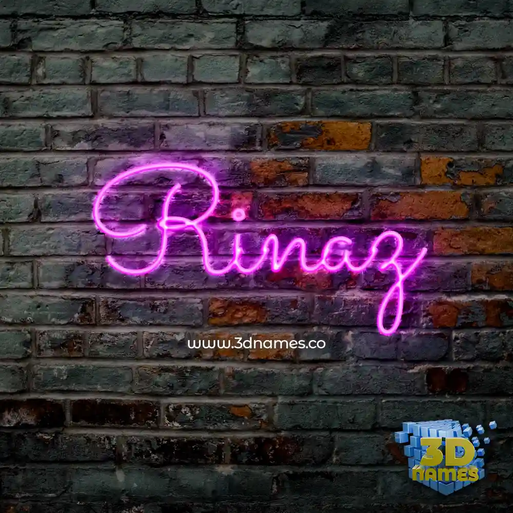 rinaz in Pink Neon style - 3D name wallpaper