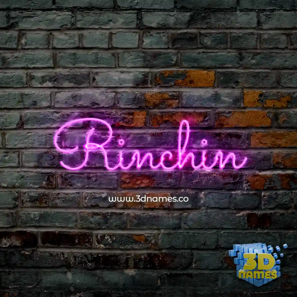 rinchin in Pink Neon style - 3D name wallpaper