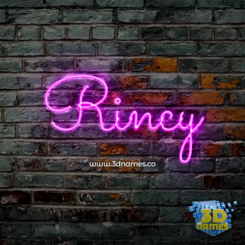 rincy in Pink Neon style - 3D name wallpaper