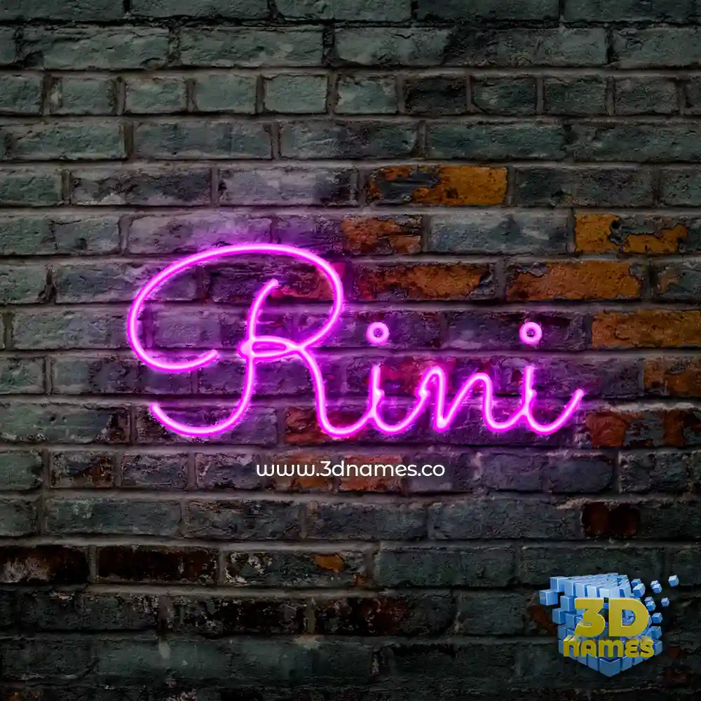 rini in Pink Neon style - 3D name wallpaper