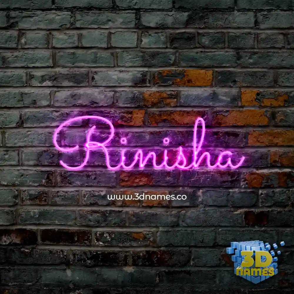 rinisha in Pink Neon style - 3D name wallpaper