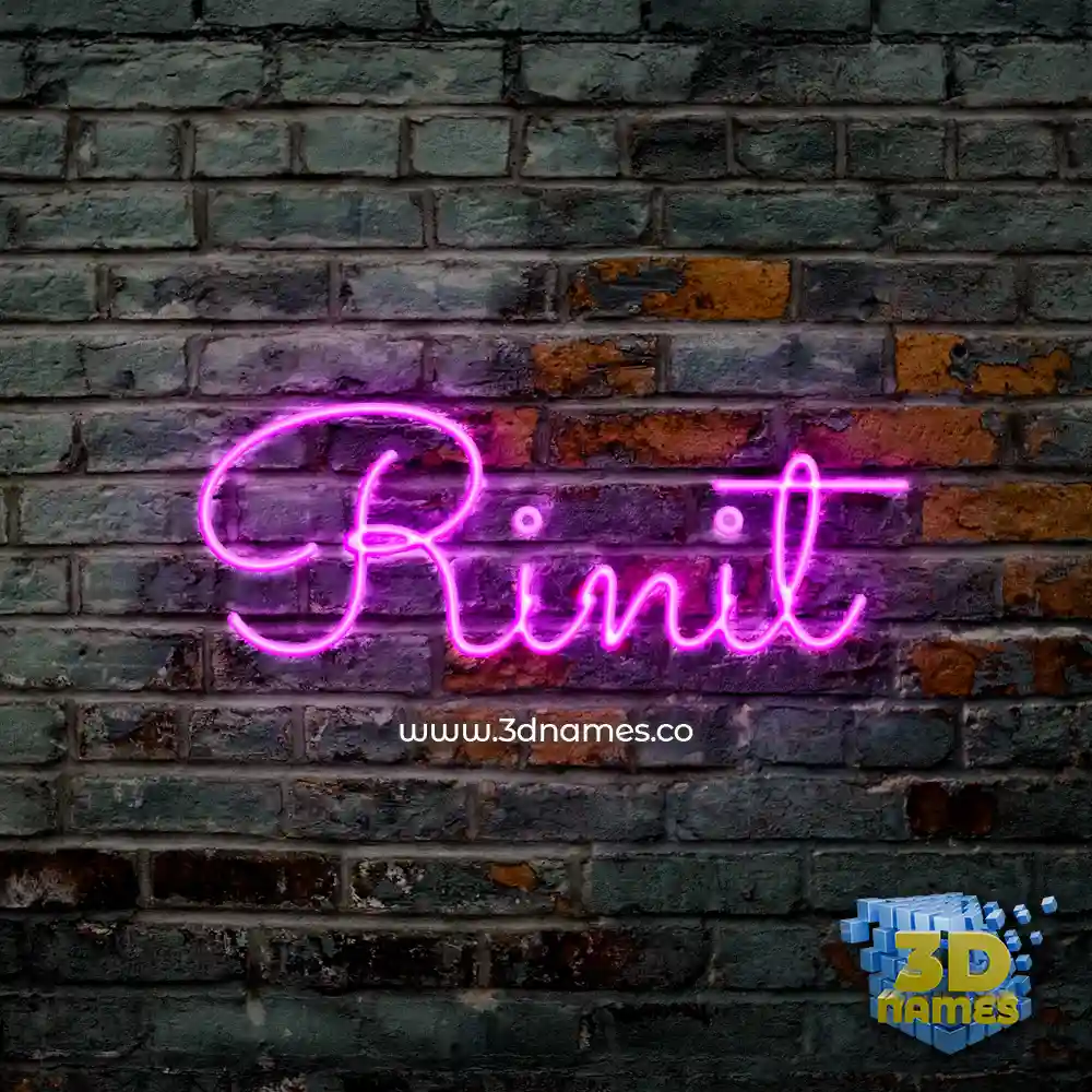 rinit in Pink Neon style - 3D name wallpaper