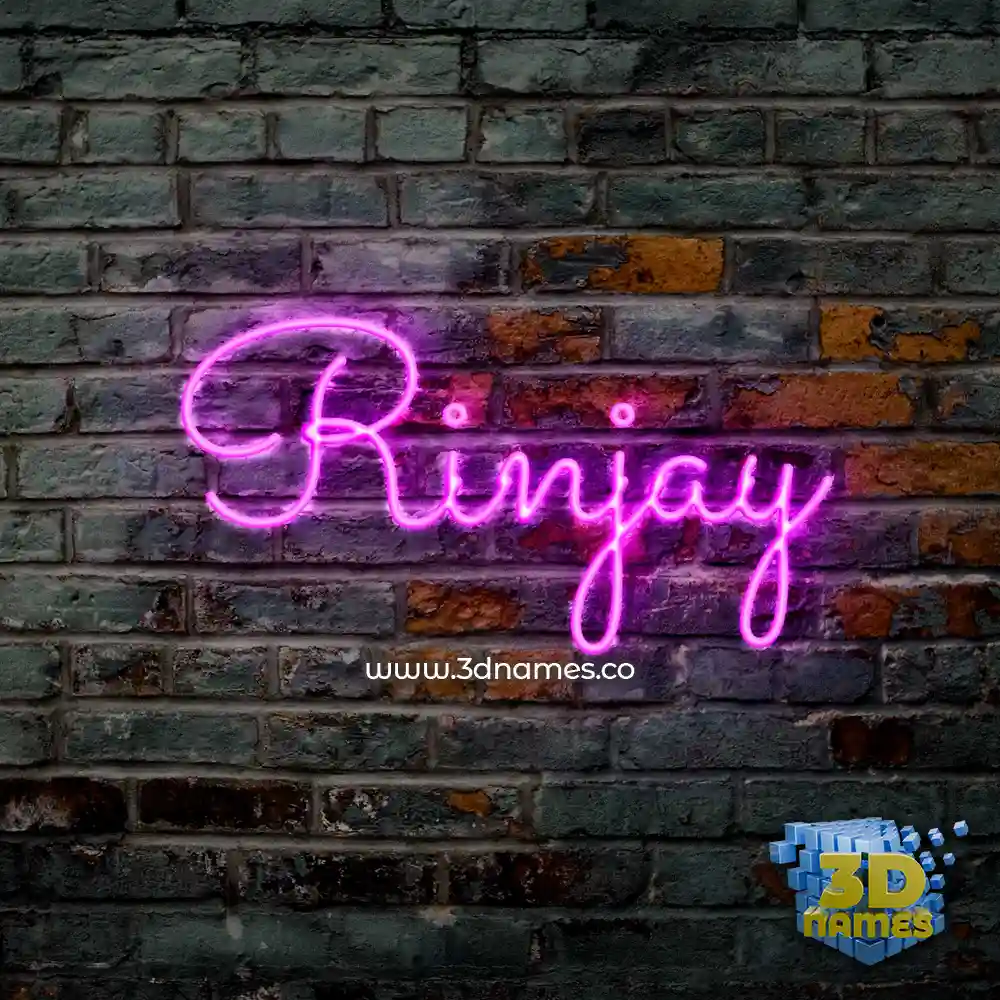 rinjay in Pink Neon style - 3D name wallpaper