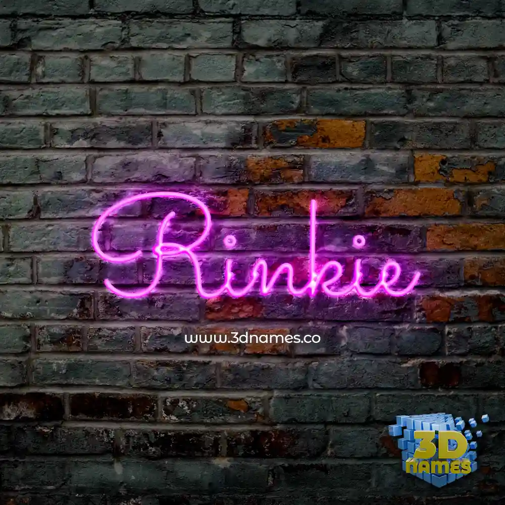 rinkie in Pink Neon style - 3D name wallpaper