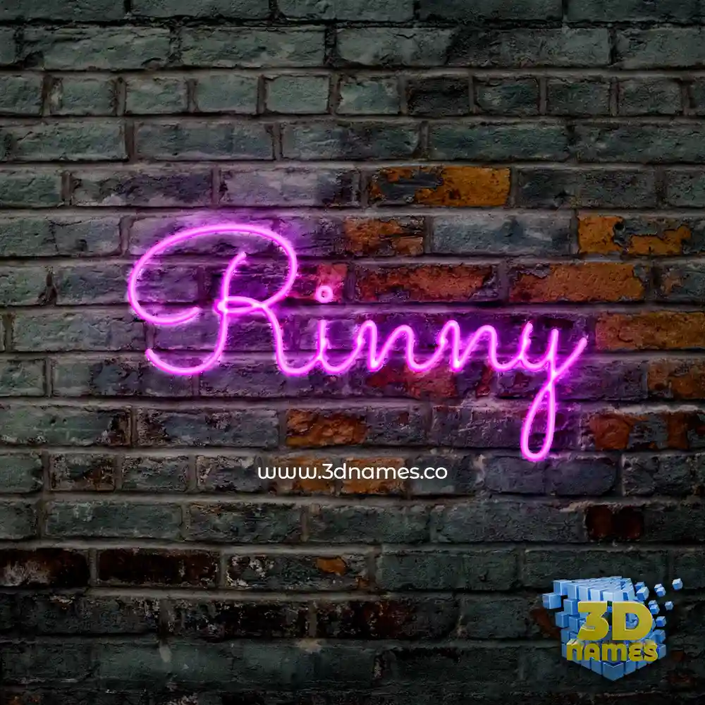 rinny in Pink Neon style - 3D name wallpaper