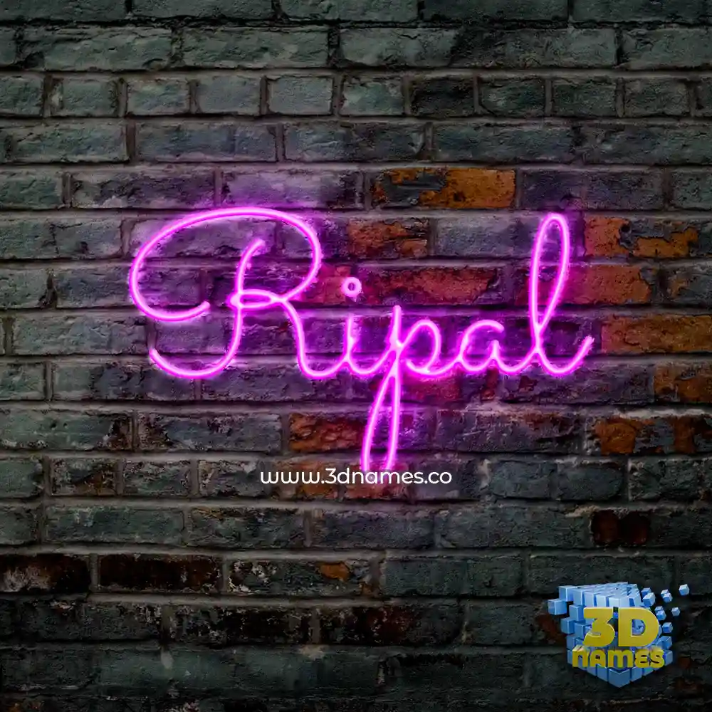 ripal in Pink Neon style - 3D name wallpaper
