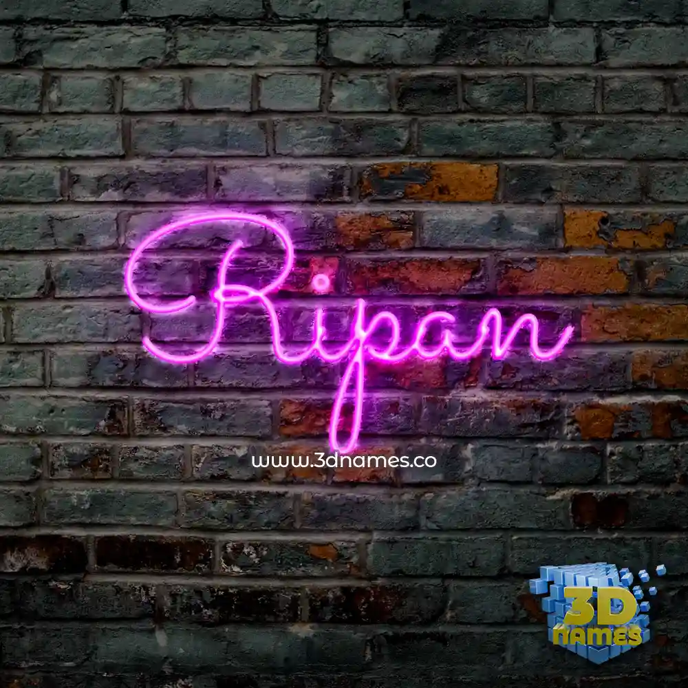 ripan in Pink Neon style - 3D name wallpaper