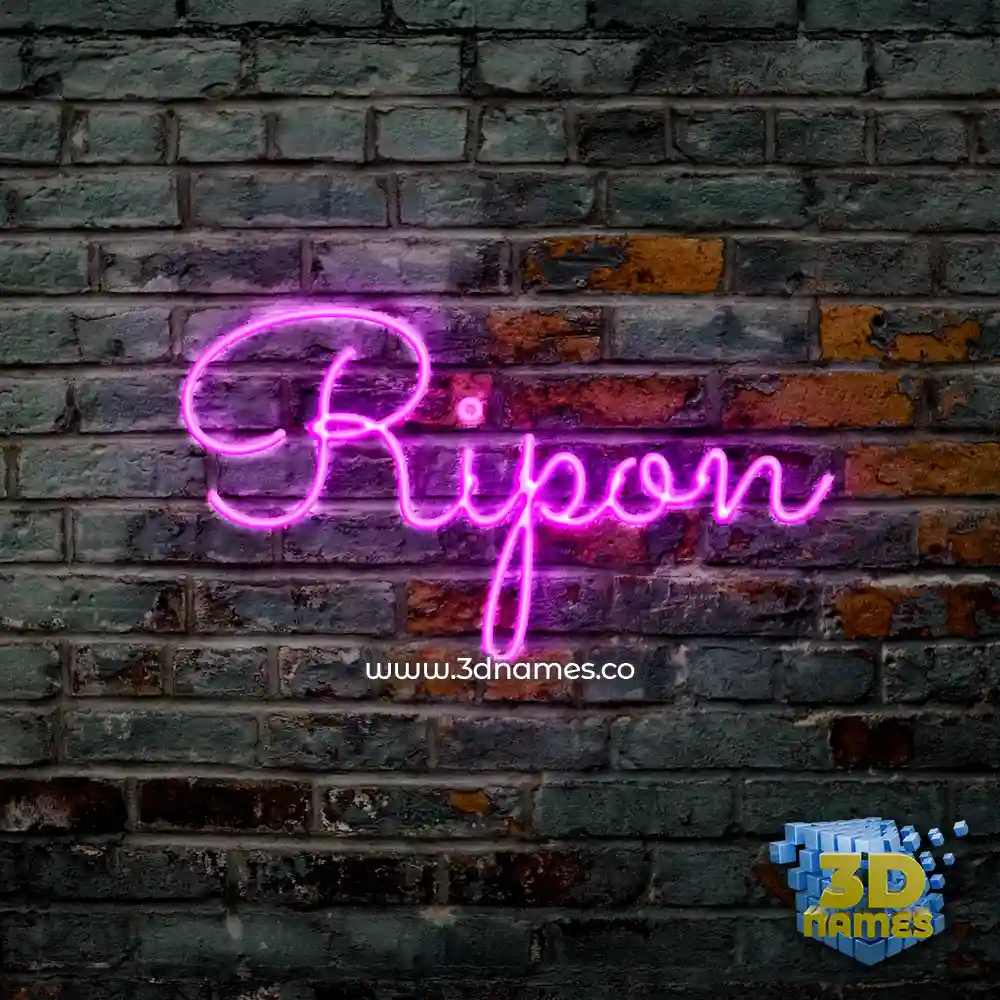 ripon in Pink Neon style - 3D name wallpaper