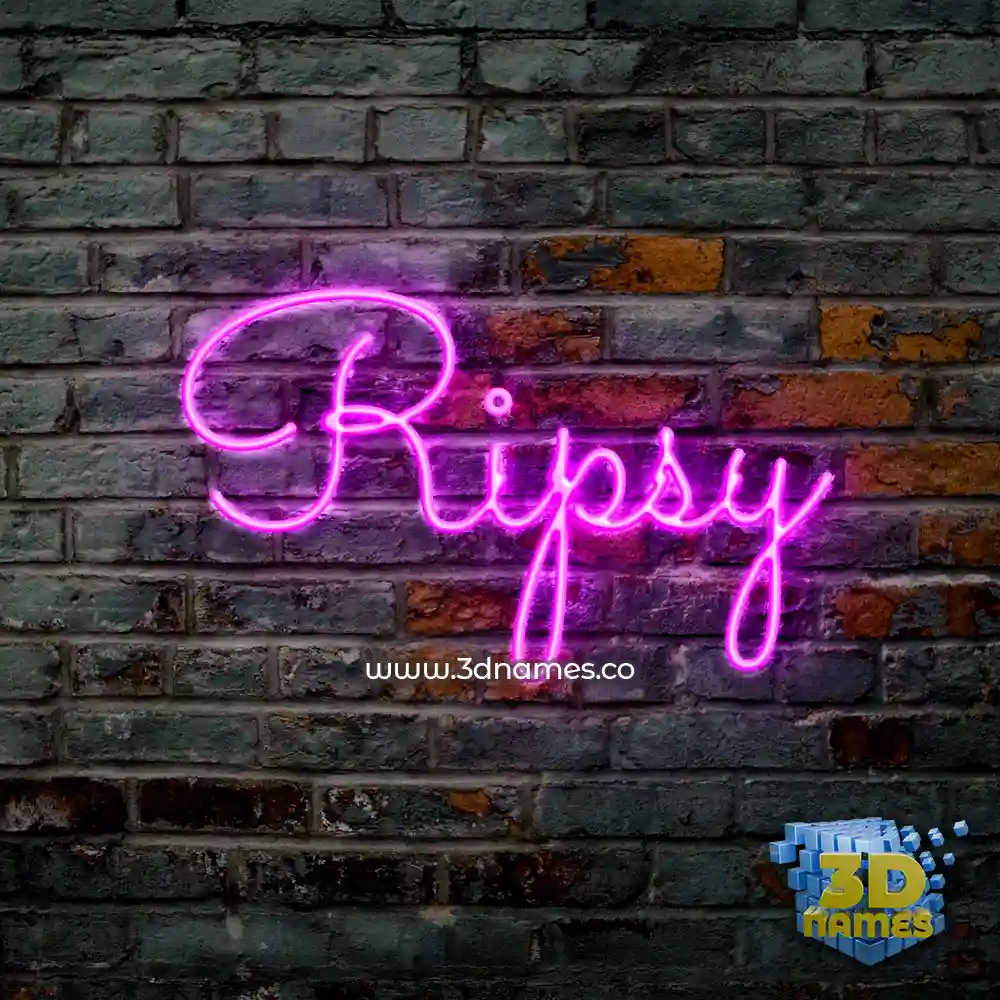 ripsy in Pink Neon style - 3D name wallpaper