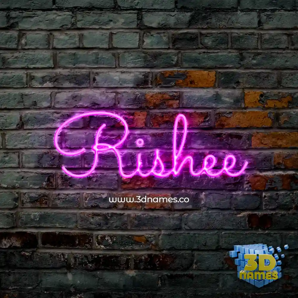 rishee in Pink Neon style - 3D name wallpaper