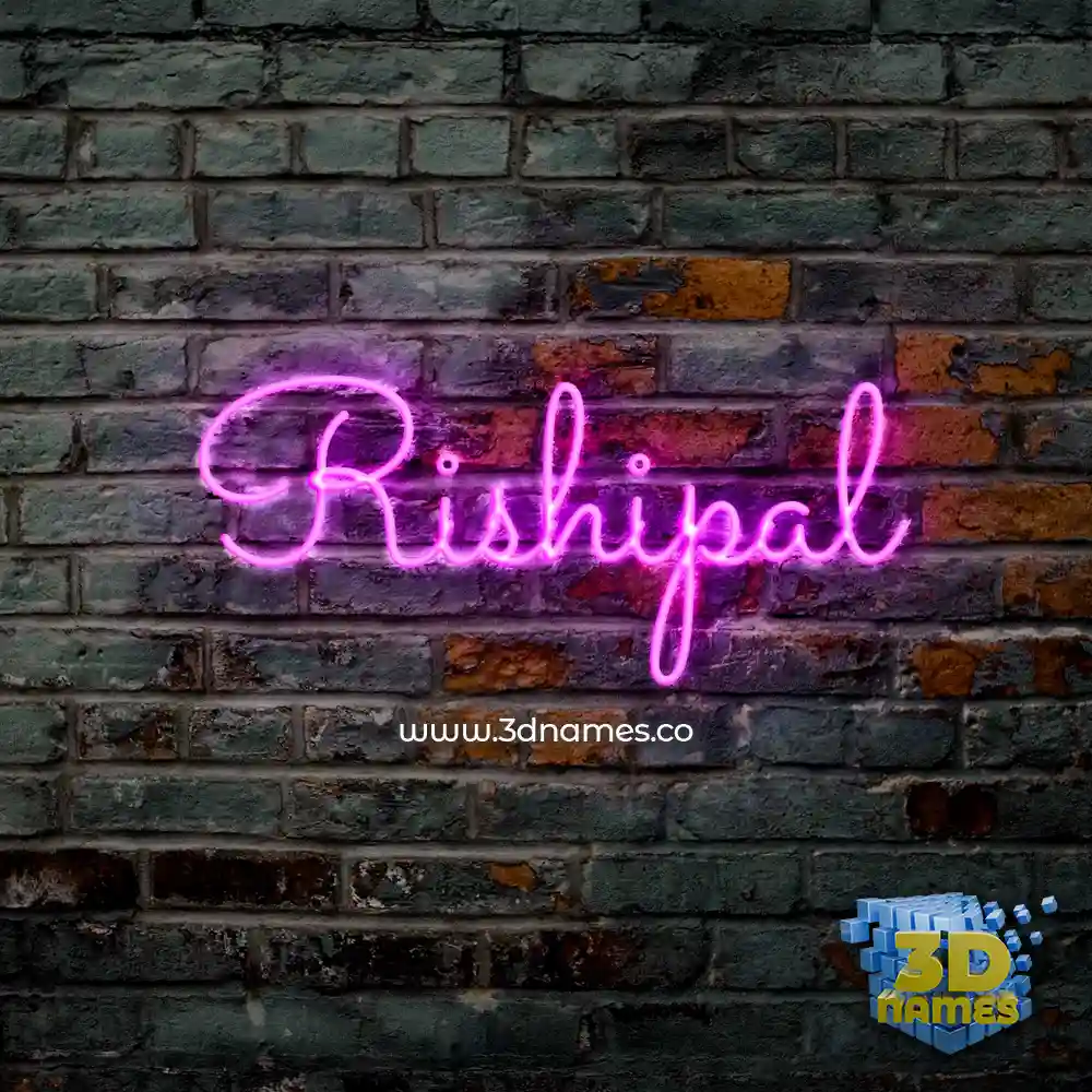 rishipal in Pink Neon style - 3D name wallpaper