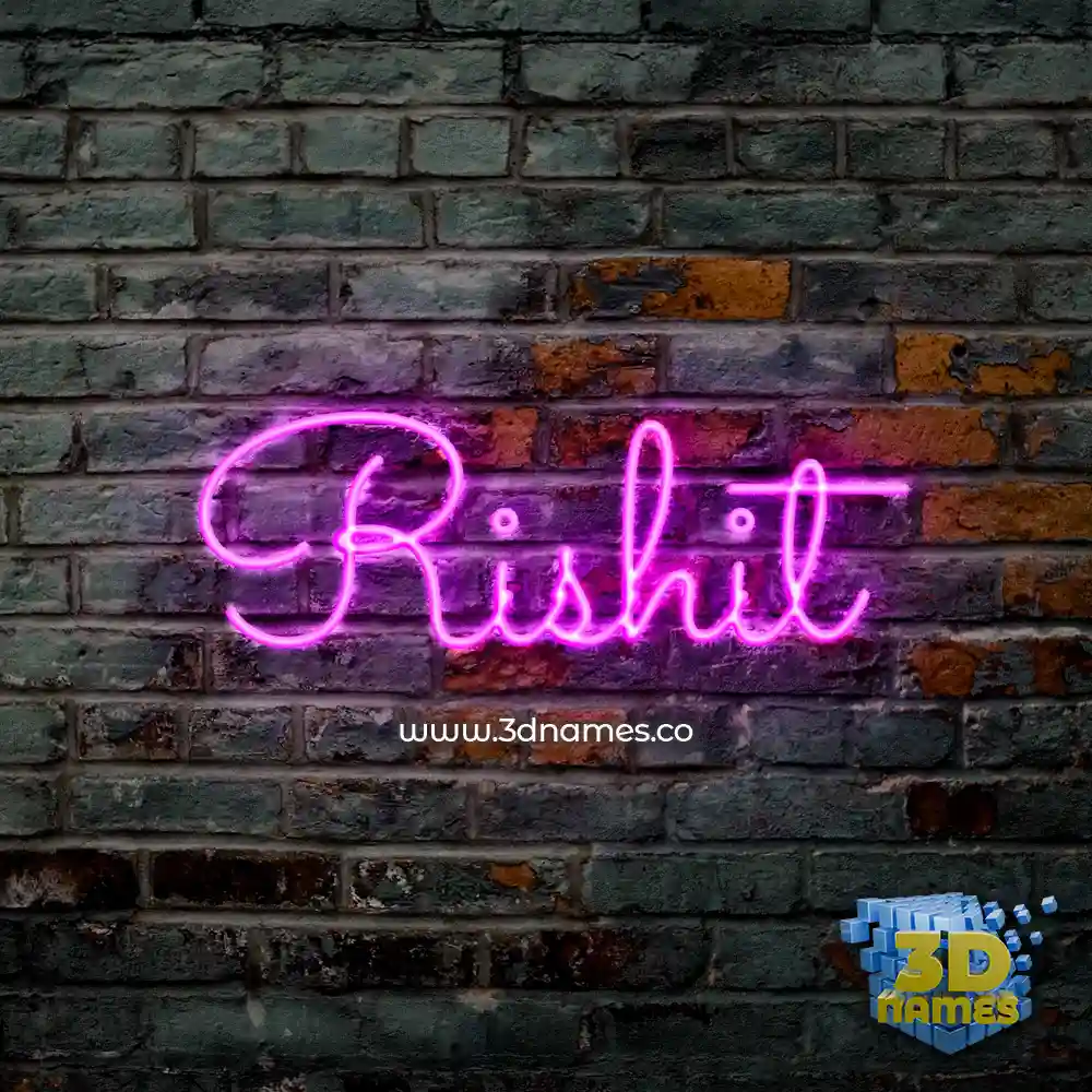 rishit in Pink Neon style - 3D name wallpaper