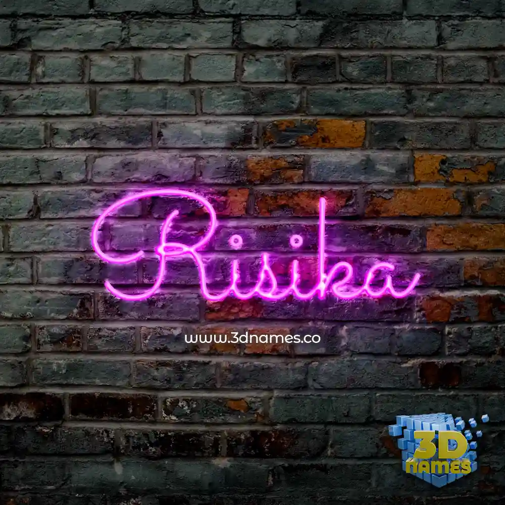 risika in Pink Neon style - 3D name wallpaper