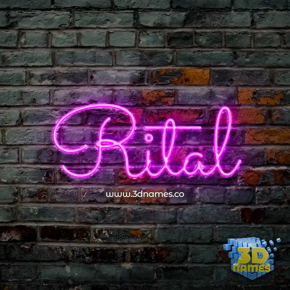 rital in Pink Neon style - 3D name wallpaper