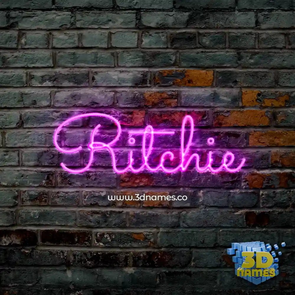 ritchie in Pink Neon style - 3D name wallpaper